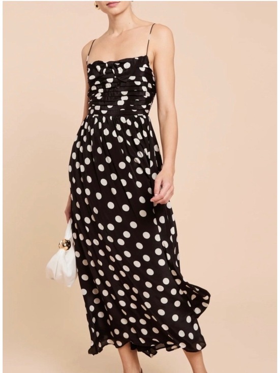 Kourt Dresses & Skirts - KOURT from FEW MODA Midi Polka Dot Sleeveless Dress with Bow across Bodice